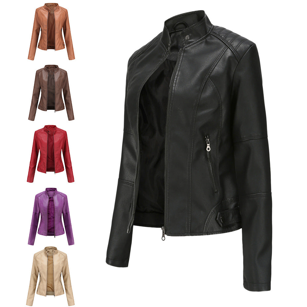 Washed PU Leather Jacket