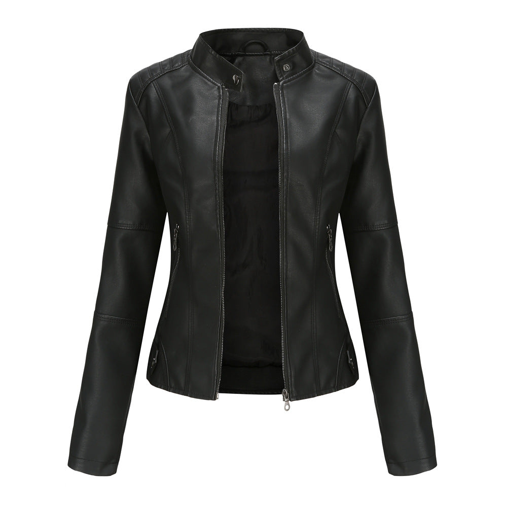 Washed PU Leather Jacket
