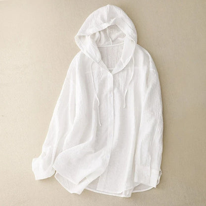 CORAL LINEN HOODIE