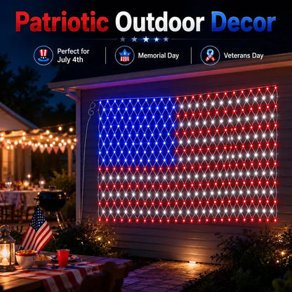 🔥49% Off Sale on July 4-----Solar American Flag Lights Outdoor