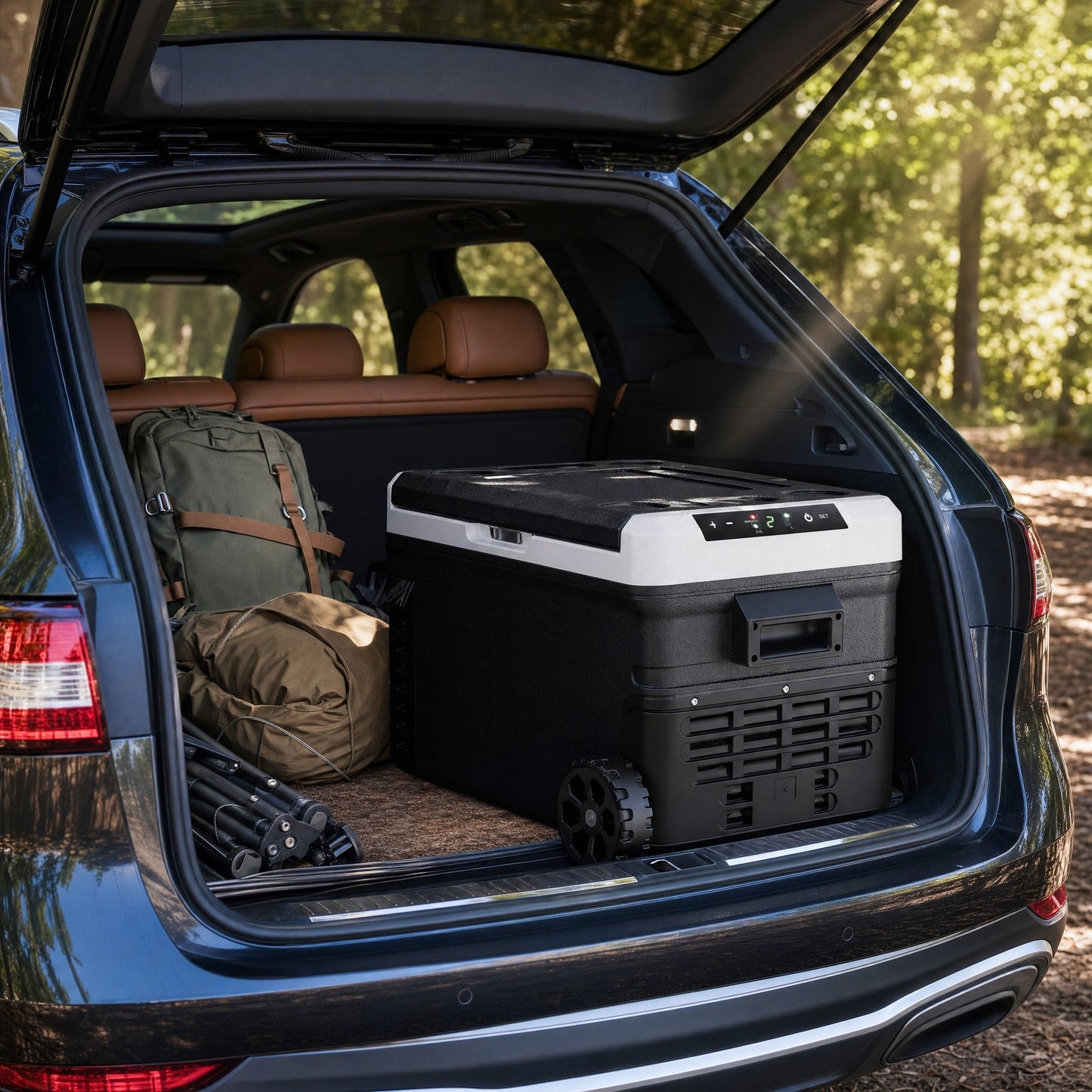 Pabuluer Overland Series 50L (53QT) Portable Refrigerator & Deep Freezer with All-Terrain Wheels