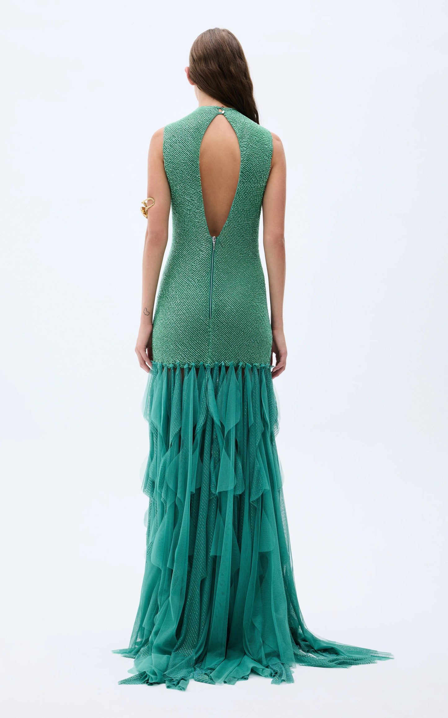 Bodycon High Neck Open Back Long Dress