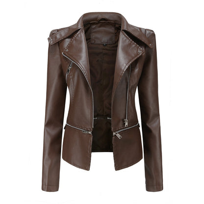 Zipper Soft Leather Jacket