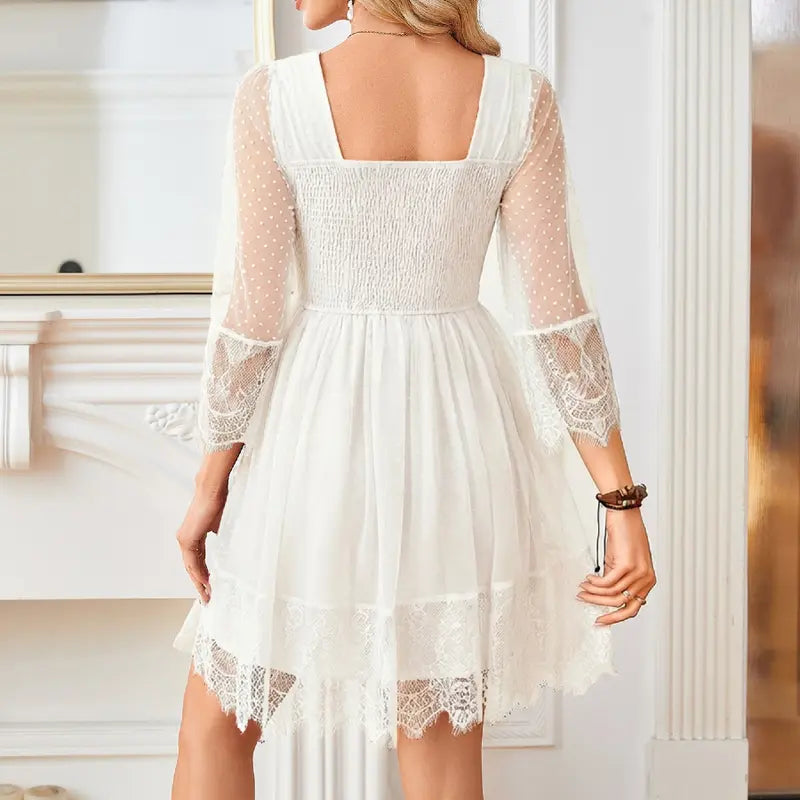 Elegant Lace V-Neck Mini Dress