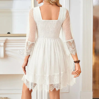 Elegant Lace V-Neck Mini Dress