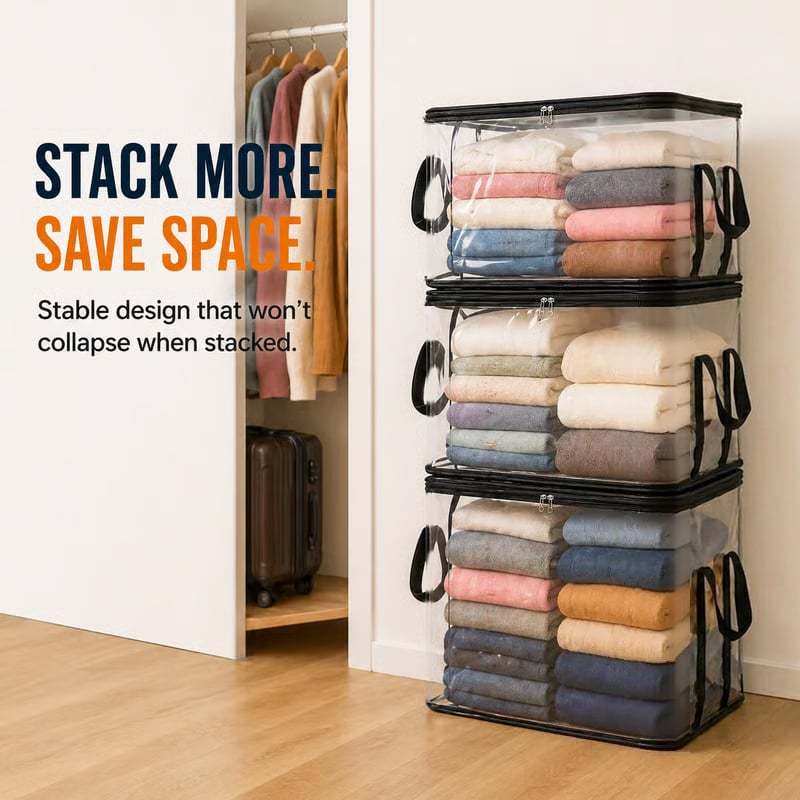 🎁 Last Day Sale 49% OFF📦Large Heavy-Duty Thick Clear Storage Bag for Clothes, Moving & Storage
