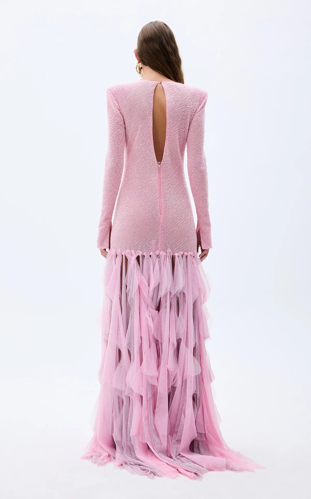 Bodycon High Neck Open Back Long Dress