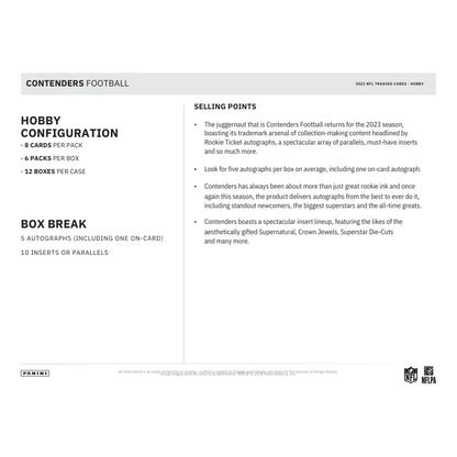 2023 Panini Contenders Football Hobby Box