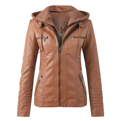 Hooded Leather Jacket