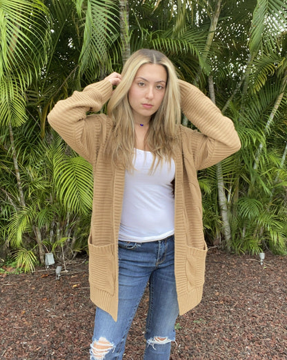 Women's Long Sleeve Cable Knit Cardigan Sweaters