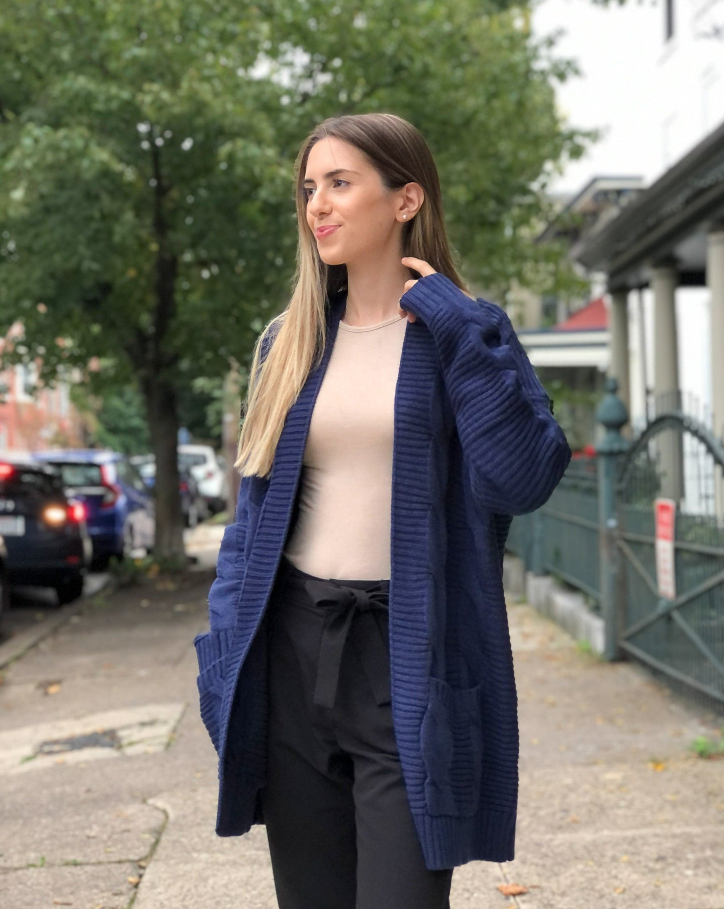 Women's Long Sleeve Cable Knit Cardigan Sweaters