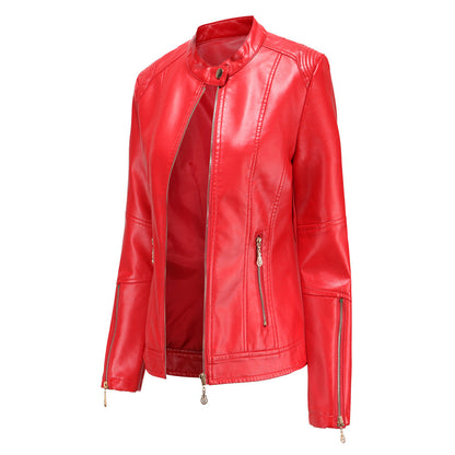 Fashion women's leather PU jacket