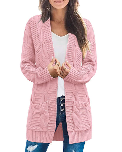 Women's Long Sleeve Cable Knit Cardigan Sweaters