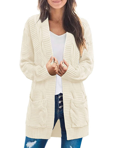Women's Long Sleeve Cable Knit Cardigan Sweaters