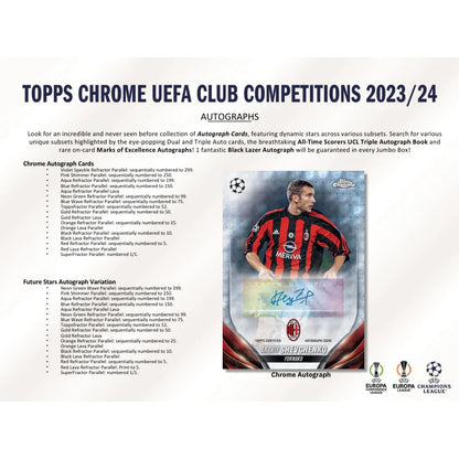 2023/24 Topps UEFA Club Competitions Chrome Soccer Jumbo Box