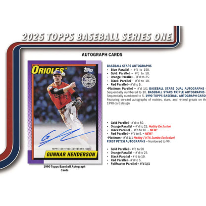 2025 Topps Series 1 Baseball Jumbo 6 Box Case