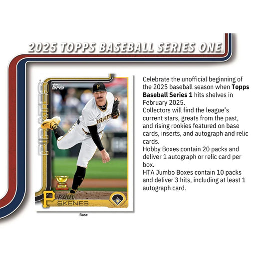 2025 Topps Series 1 Baseball Jumbo 6 Box Case