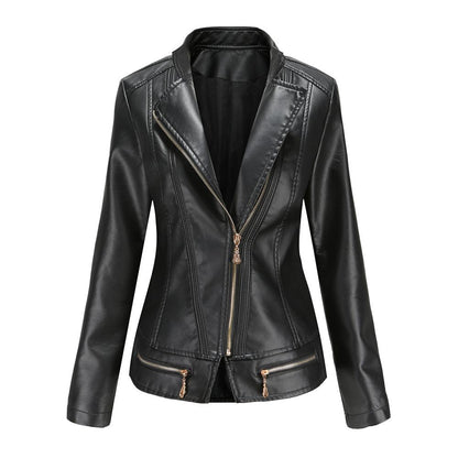 Women's Plush Leather Jacket