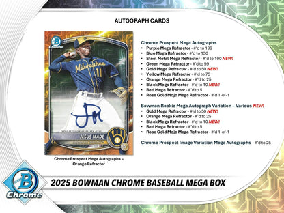 2025 Bowman Chrome Baseball Mega Box (10/8)