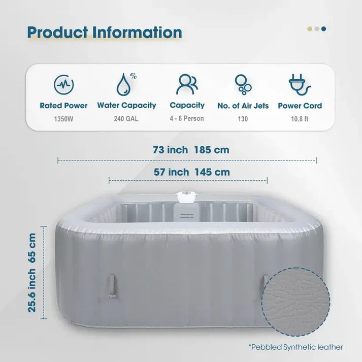 Square Portable Spa Tub
