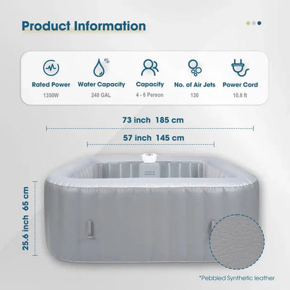 Square Portable Spa Tub